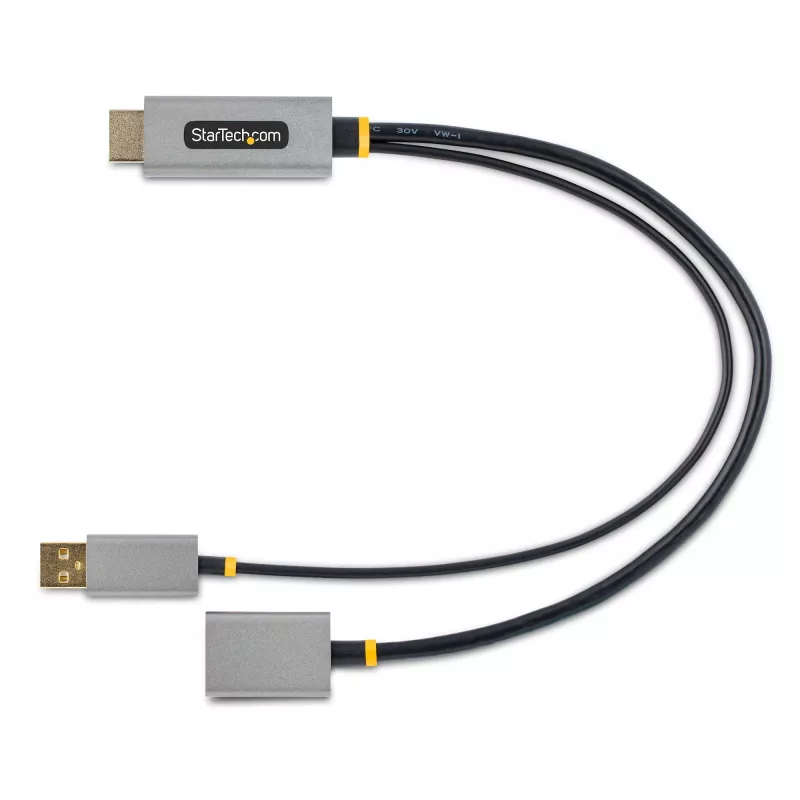 StarTech.com 30cm HDMI-naar-DisplayPort-adapterkabel, actieve 4K 60Hz HDMI 2.0 naar DP 1.2 converter, HDR, USB-busvoeding, HDMI-bron naar DisplayPort-monitor voor laptops/pc's