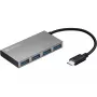 Sandberg 136-20 USB-C naar 4x USB 3.0 pocket hub, aluminium, grijs