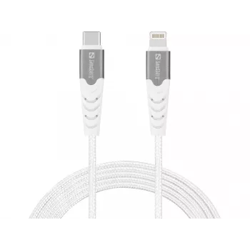 Sandberg USB-C PD naar Lightning MFI 1M PRO, 1 m, Lightning, USB C, stekker, stekker, wit