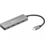 Sandberg 136-41 USB-C naar 4x USB-C hub, USB-C 3.1, 10 Gbit/s, aluminium, kabel van 0,15 m