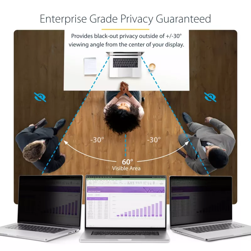 StarTech.com 13 inch MacBook Air M2/M3 laptop-privacyscreen, afneembare en omkeerbare antireflecterende privacyscreen, magnetische laptop-schermbescherming met 51% blauwlichtreductie