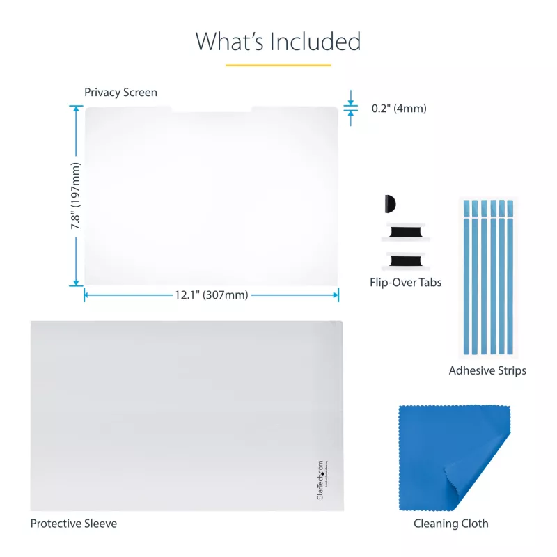 StarTech.com 14 inch 16:10 flip-over privacyscreen met touch, antireflecterend privacyscreenfilter, laptop-monitor-displaybescherming met 51% blauwlichtreductie