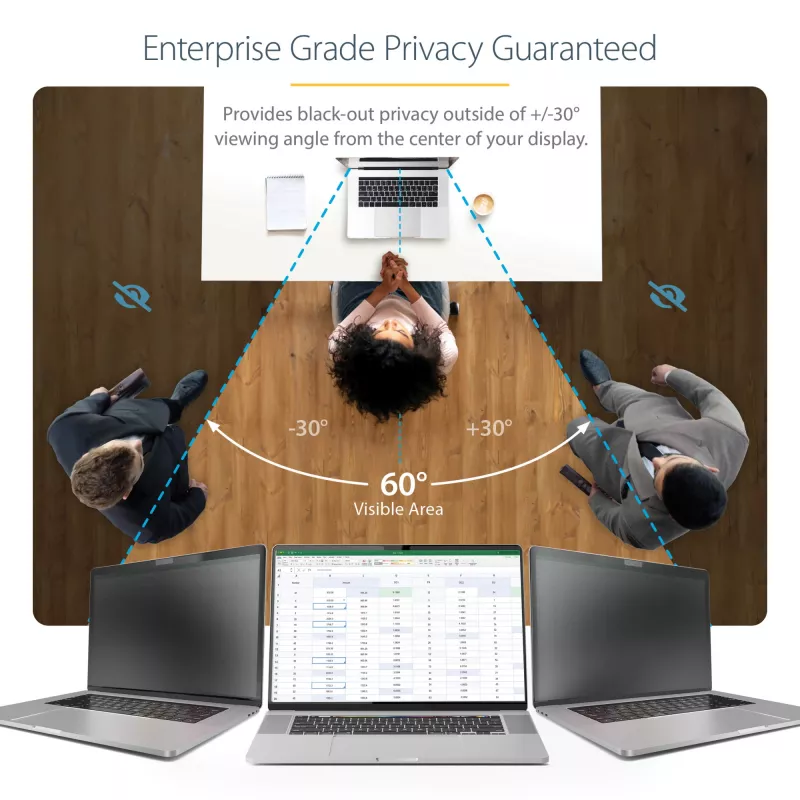 StarTech.com 14 inch MacBook Pro 21/23 laptop-privacyscreen, antireflecterend privacyscreenfilter met 51% blauwlichtreductie, monitor-displaybescherming met ±30° kijkhoek, omkeerbare matte/glanzende zijden