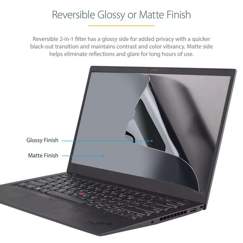 StarTech.com 39,6 cm (15,6 inch) 16:9 laptopprivacyfilter, antireflecterende privacybescherming met 51% blauwlichtreductie, beeldschermbescherming voor notebook met ±30 graden kijkhoek, mat/glanzend