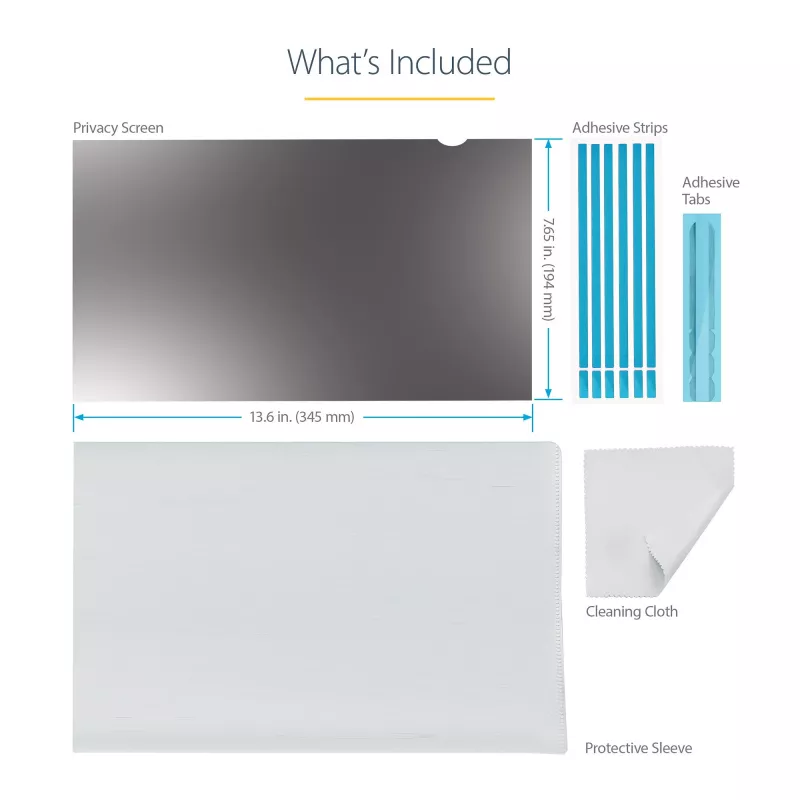 StarTech.com 39,6 cm (15,6 inch) 16:9 laptopprivacyfilter, antireflecterende privacybescherming met 51% blauwlichtreductie, beeldschermbescherming voor notebook met ±30 graden kijkhoek, mat/glanzend