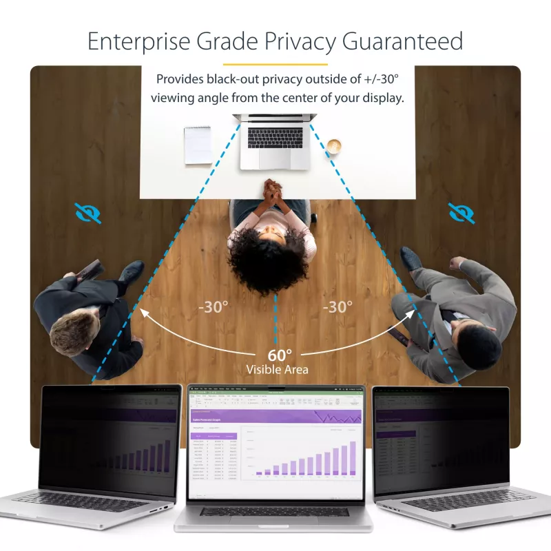 StarTech.com privacyscreen voor 15 inch MacBook Air 2023, afneembaar en omkeerbaar, antireflecterend privacyscreenfilter, magnetische laptop-displaybescherming met 51% blauwlichtreductie