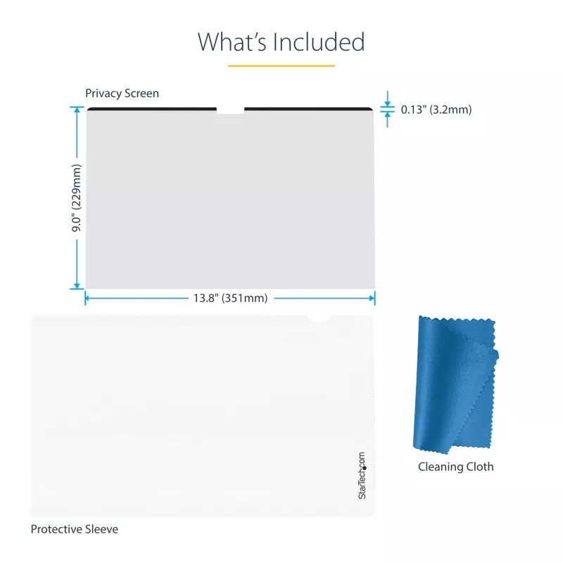 StarTech.com 16 inch MacBook Pro 21/23 laptop-privacyscreen, verwijderbaar en omkeerbaar anti-glare privacyscreenfilter, magnetische laptop-schermbescherming met 51% blauwlichtreductie