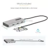 StarTech.com USB-C multiport-adapter met aangebrachte USB-C-naar-USB-A-dongle, dual HDMI (4K30Hz/1080p60Hz), 3x USB-A 5Gbps, mini travel dock, laptop-dockingstation, 1,3ft/40cm kabel