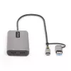 StarTech.com USB-C multiport-adapter met aangebrachte USB-C-naar-USB-A-dongle, dual HDMI (4K30Hz/1080p60Hz), 3x USB-A 5Gbps, mini travel dock, laptop-dockingstation, 1,3ft/40cm kabel