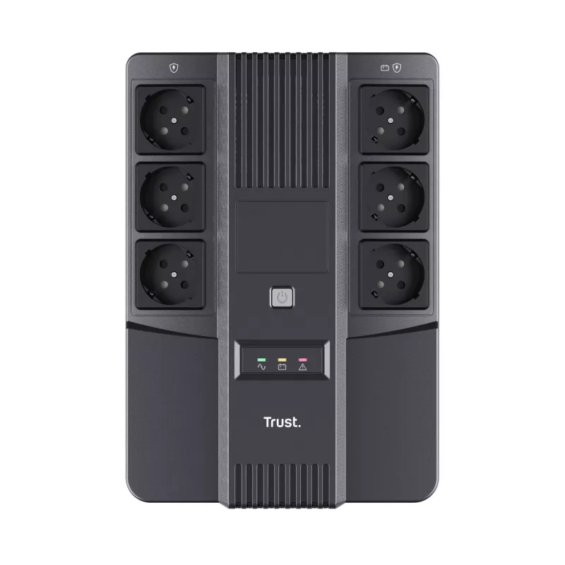 Trust Maxxon 23326 UPS 800 VA, 6 AC-uitgangen, gesimuleerde sinusgolf