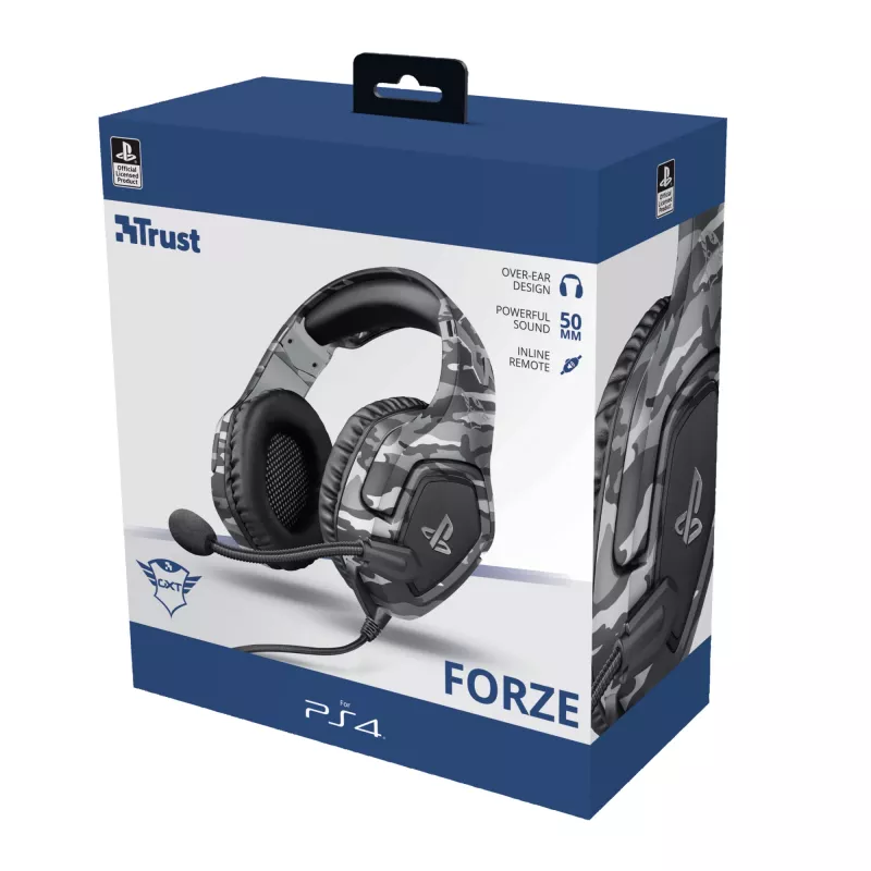 Trust GXT 488 Forze PS4 Headset, bedraad, hoofdband, gaming, zwart, grijs
