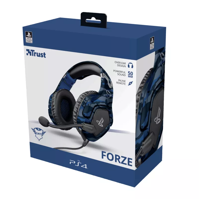 Trust GXT 488 Forze PS4 Headset bedraad hoofdband gaming zwart, blauw