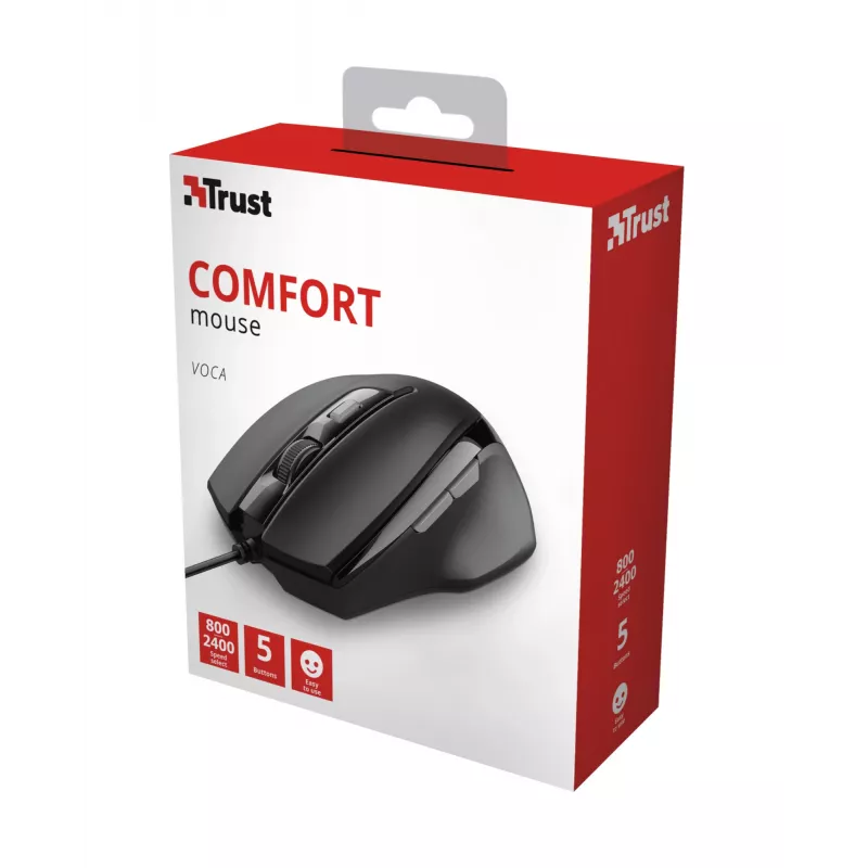 Trust Voca muis kantoor rechtshandig USB Type-A optisch 2400 DPI
