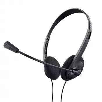Trust 24659 hoofdtelefoon/headset bedraad hoofdband gesprekken/muziek zwart