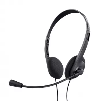 Trust 24659 hoofdtelefoon/headset bedraad hoofdband gesprekken/muziek zwart