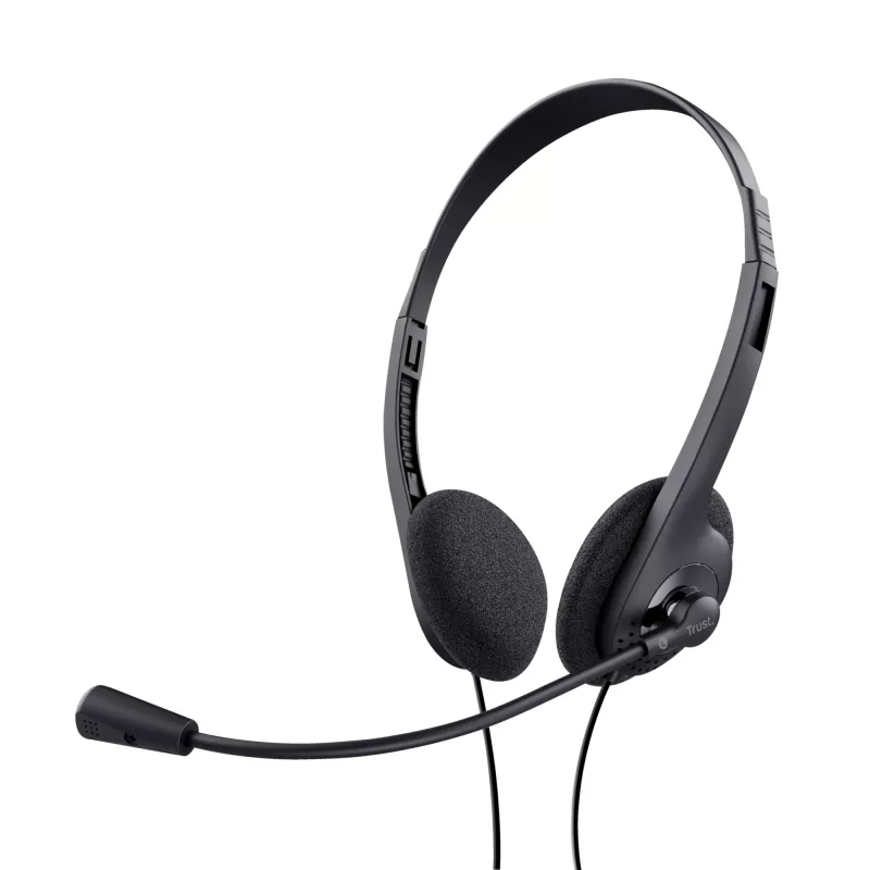 Trust 24659 hoofdtelefoon/headset bedraad hoofdband gesprekken/muziek zwart