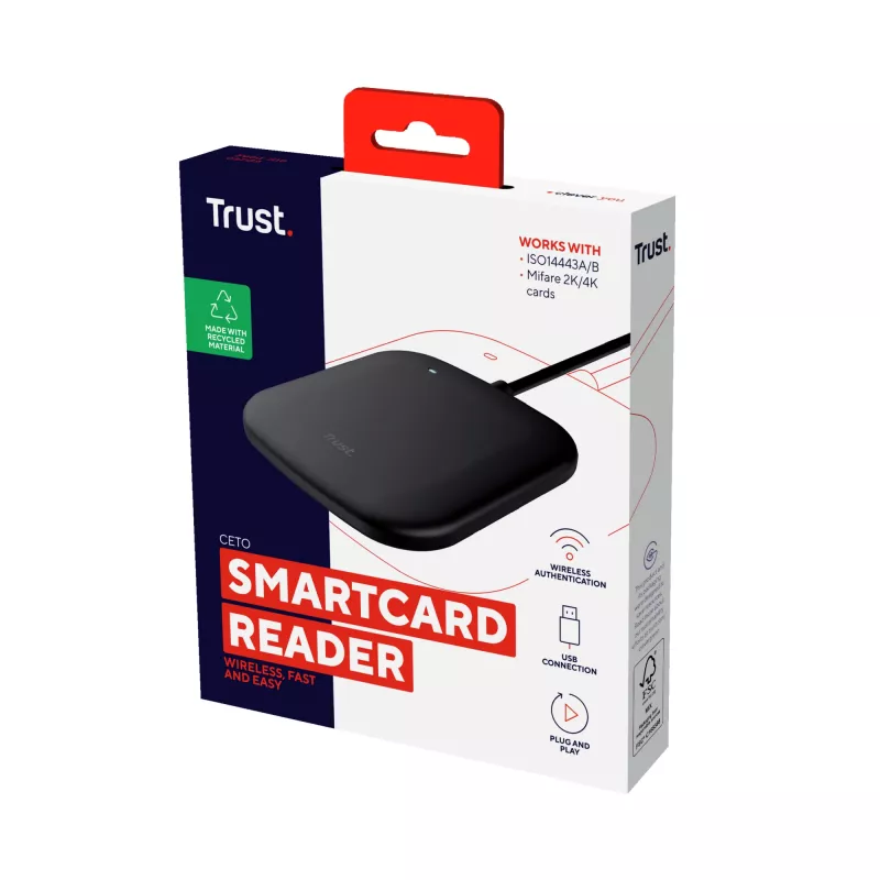 Trust Ceto smartcardlezer voor binnen USB USB 2.0 zwart