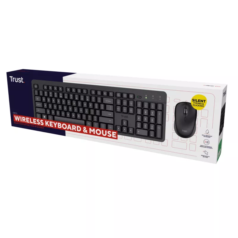 Trust Ody II toetsenbord muis inbegrepen universeel RF draadloos QWERTY US Engels zwart