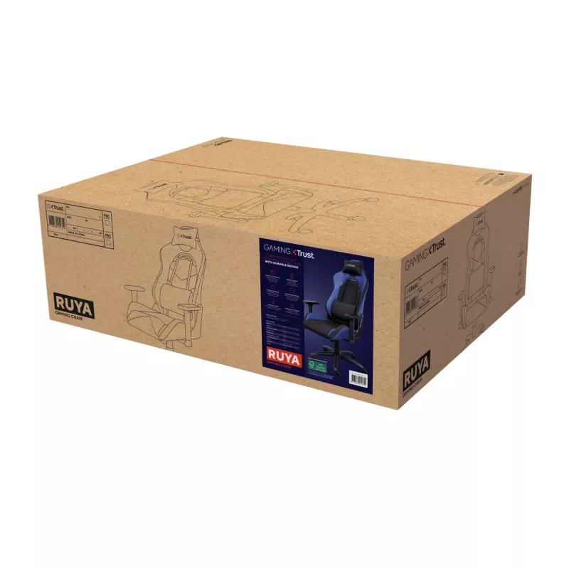 Trust GXT 714 RUYA universele gamingstoel zwart, blauw