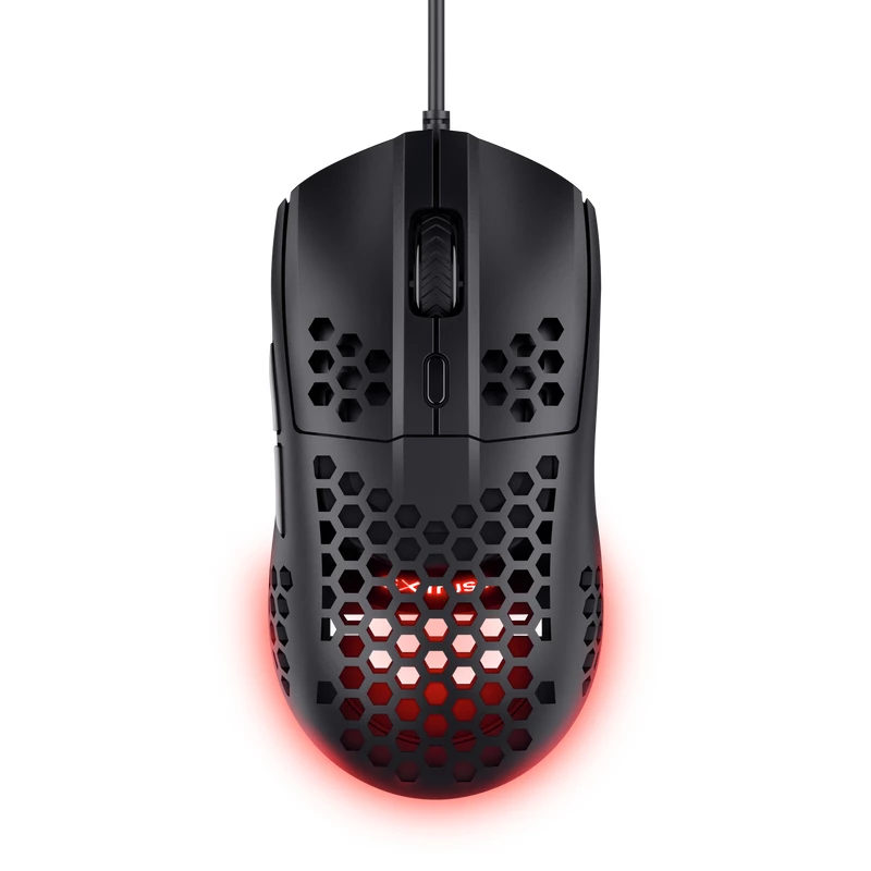 Trust GXT 928 HELOX, rechtshandig, optisch, USB Type-A, 6400 DPI, zwart