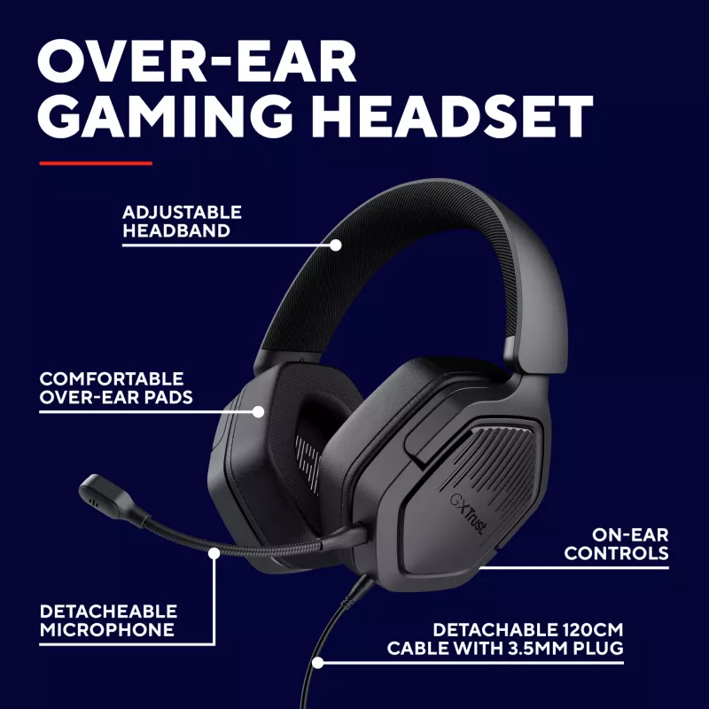 Trust GXT492 Carus headset bedraad hoofdband gaming zwart