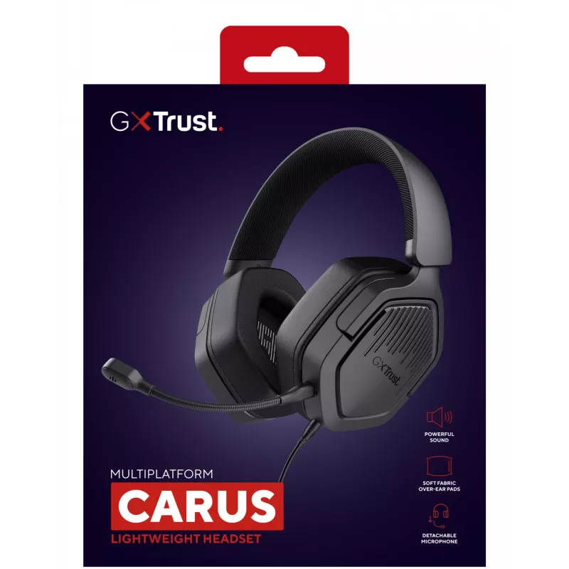 Trust GXT492 Carus headset bedraad hoofdband gaming zwart