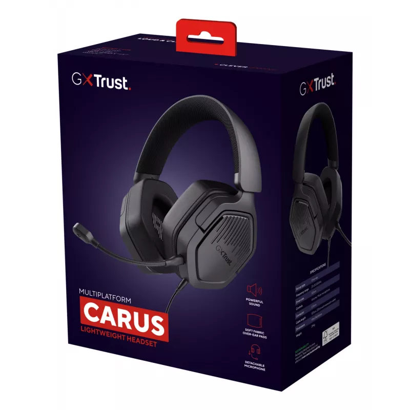 Trust GXT492 Carus headset bedraad hoofdband gaming zwart