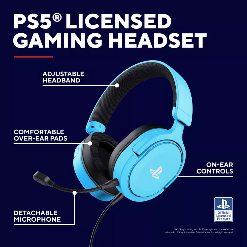 Trust GXT 498B Forta headset bedrade headset met hoofdband gaming blauw