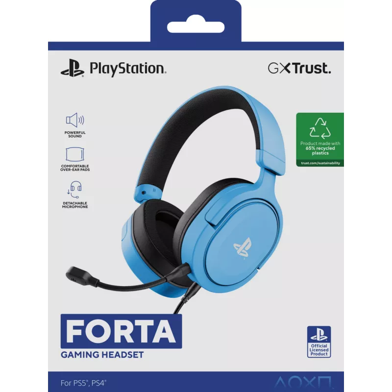 Trust GXT 498B Forta headset bedrade headset met hoofdband gaming blauw