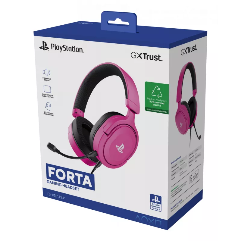 Trust GXT 498P Forta headset bedraad hoofdband gaming roze