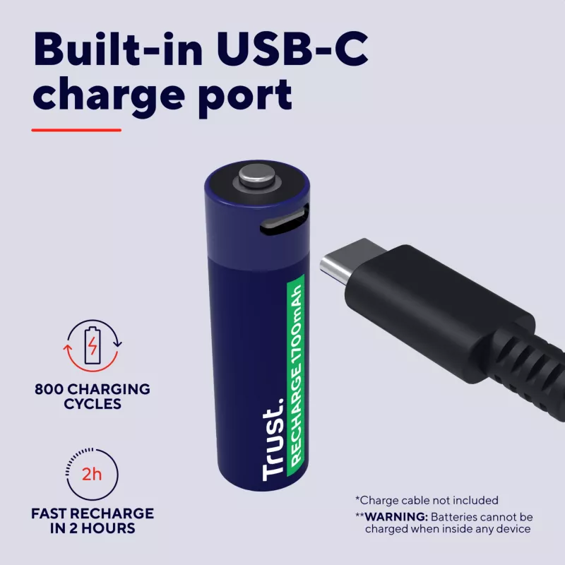 Trust 25584 huishoudbatterij oplaadbare batterij AA
