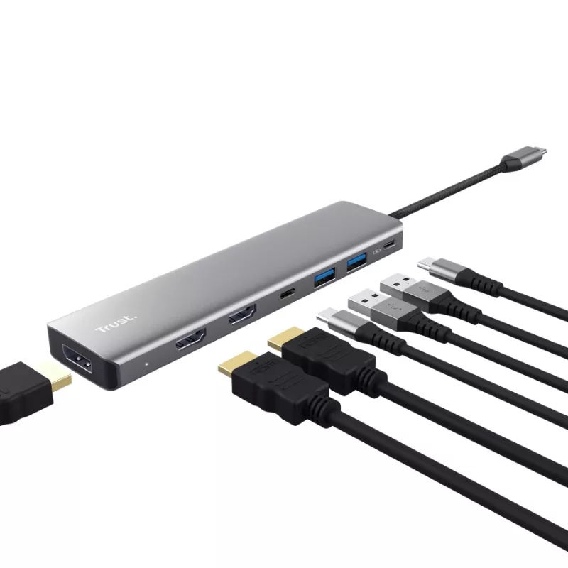 Trust 25661 interface-hub USB Type-C aluminium