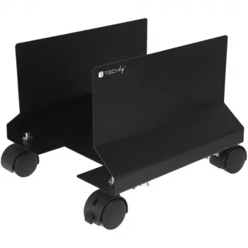 Techly CPU stalen beugel met wielen, zwart ICA-CS 34, zwart, pc, multimediawagen, 25 kg, 195 mm, 240 mm