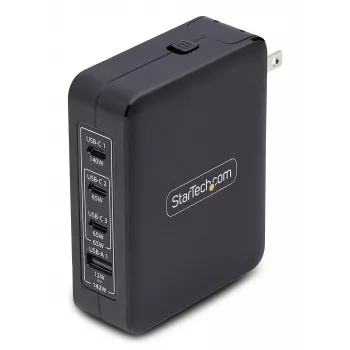 StarTech.com 140W USB-C wandlader, 3x USB-C/1x USB-A, PD 3.1 internationale GaN-voeding voor MacBook/Dell XPS/Inspiron