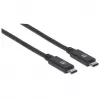 USB-C-kabel Manhattan USB31C5C1M 1m stekker naar stekker zwart