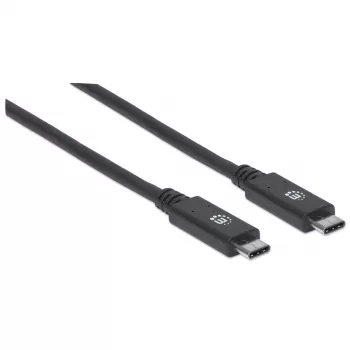 USB-C-kabel Manhattan USB31C5C1M 1m stekker naar stekker zwart