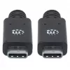 USB-C-kabel Manhattan USB31C5C1M 1m stekker naar stekker zwart