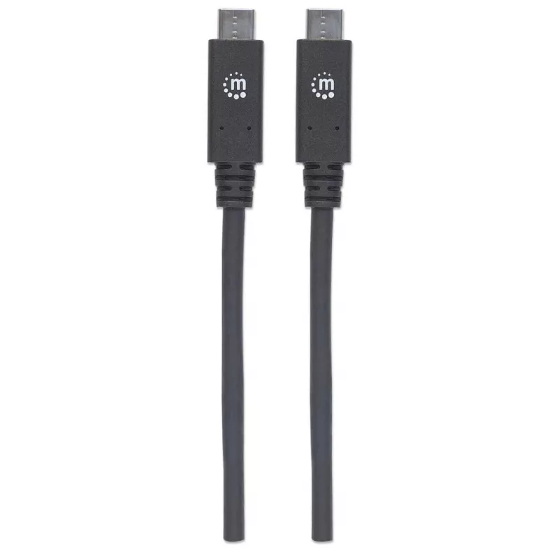 USB-C-kabel Manhattan USB31C5C1M 1m stekker naar stekker zwart