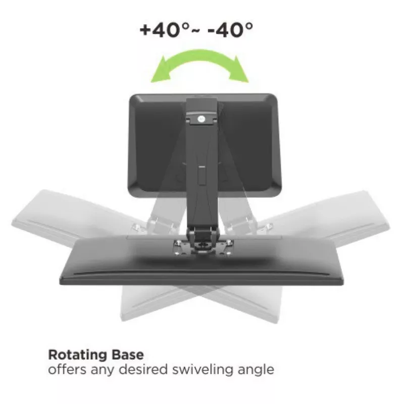 Techly ICA-LCD 35TS bureausteun voor touchscreenmonitor, 17-32 inch, tot 10 kg, VESA 75x75/100x100, gasveer, zwart