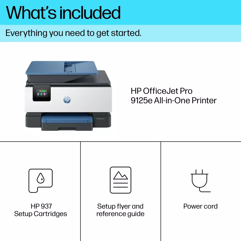 HP OfficeJet Pro 9125e draadloze all-in-one kleurenprinter, Instant Ink; dubbelzijdig printen