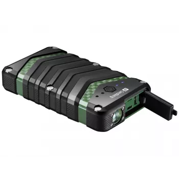 Sandberg Survivor Powerbank 20000, 20000 mAh, lithium-ion (Li-Ion), zwart, groen