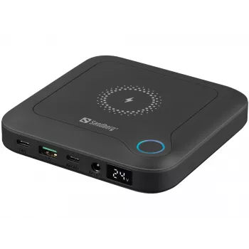 Sandberg All-in1 Laptop Powerbank 24000, 24000 mAh, Quick Charge 2.0, draadloos laden, zwart