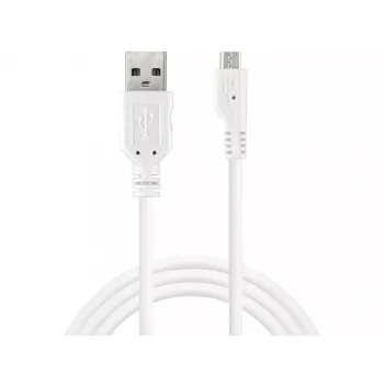 Sandberg USB-A-naar-Micro-USB-laadkabel 1m, 1 m, USB A, Micro-USB B, USB 2.0, stekker/stekker, wit