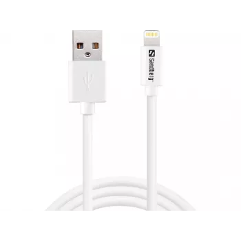 Sandberg USB-A naar Lightning MFI 1M, 1 m, Lightning, USB A, wit, recht, recht