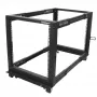StarTech.com 4-posts 12U mobiel open-frame serverrack, vier-posts 19 inch netwerkrack met wielen, rolbaar rack met verstelbare diepte voor computer/AV/data/IT-apparatuur – wielen, stelvoeten of vloermontage