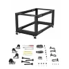 StarTech.com 4-posts 12U mobiel open-frame serverrack, vier-posts 19 inch netwerkrack met wielen, rolbaar rack met verstelbare diepte voor computer/AV/data/IT-apparatuur – wielen, stelvoeten of vloermontage
