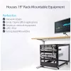 StarTech.com 4-posts 12U mobiel open-frame serverrack, vier-posts 19 inch netwerkrack met wielen, rolbaar rack met verstelbare diepte voor computer/AV/data/IT-apparatuur – wielen, stelvoeten of vloermontage