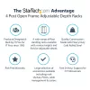 StarTech.com 4-posts 12U mobiel open-frame serverrack, vier-posts 19 inch netwerkrack met wielen, rolbaar rack met verstelbare diepte voor computer/AV/data/IT-apparatuur – wielen, stelvoeten of vloermontage