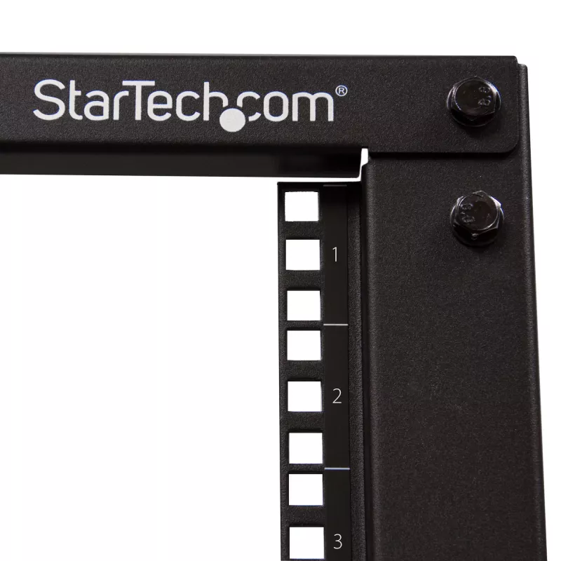 StarTech.com 4-posts 15U mobiel open-frame serverrack, vier-posts 19 inch netwerkrack met wielen, rolbaar rack met verstelbare diepte voor computer/AV/data/IT-apparatuur – zwenkwielen, stelvoeten of vloermontage