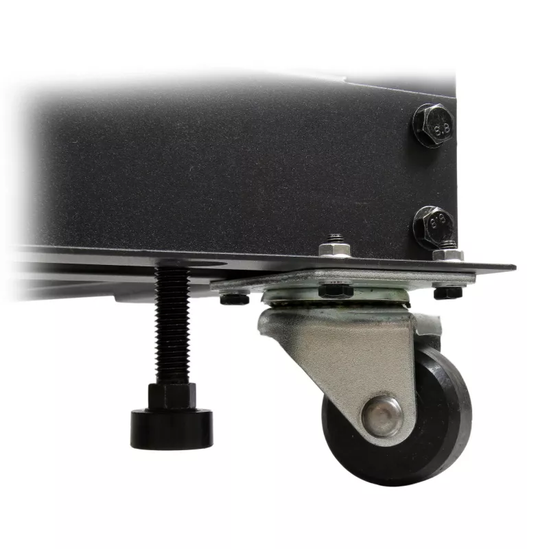 StarTech.com 4-posts 15U mobiel open-frame serverrack, vier-posts 19 inch netwerkrack met wielen, rolbaar rack met verstelbare diepte voor computer/AV/data/IT-apparatuur – zwenkwielen, stelvoeten of vloermontage